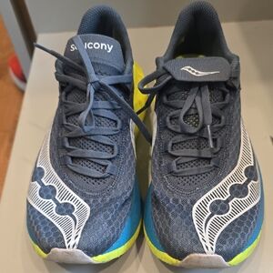 Saucony Navy and Lime Athletic Sneakers
